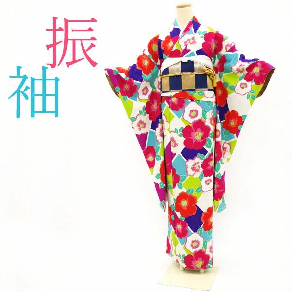 

You can buy it for half price2178010890 [Used] Furisode Kimono Sleeve Kiss Smith Gold-painted Pink White Purple Light Blue Yellow Green Colorful