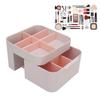 Cosmetic Storage Box Organizer with Drawer Lid Desktop Countertop Makeup Lipstick Brushes Case Holde