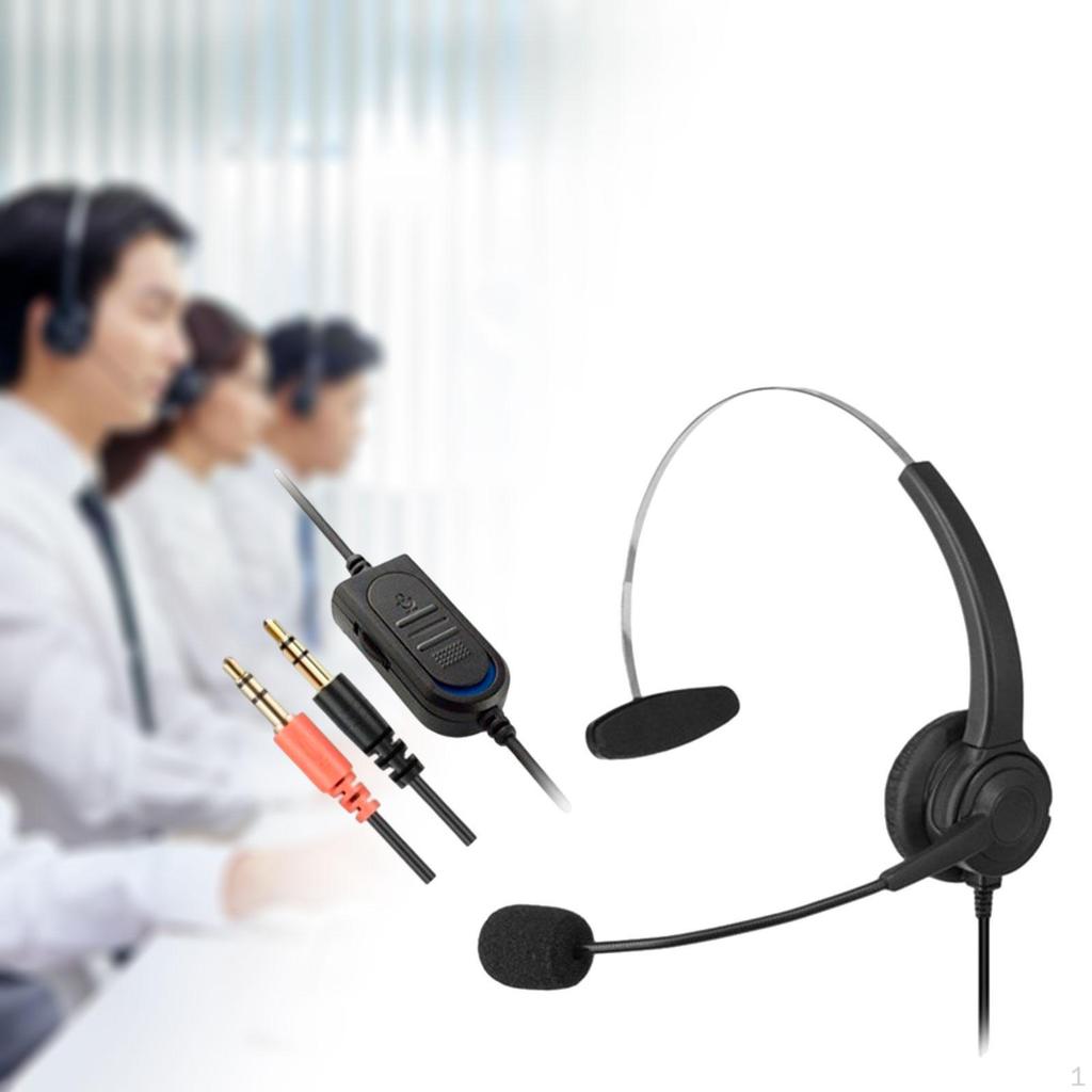Sladdanslutet Telefonheadset Business Hörlur Mono Telefon Datorheadset för