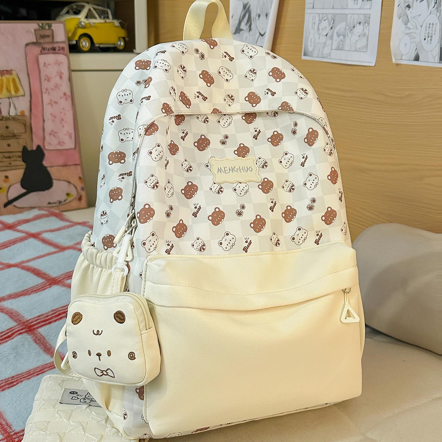 Школьный рюкзак для студентов с мультяшным принтом, женский рюкзак большой вместимости, контрастный