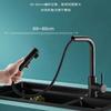 304 Stainless Steel Pull-out Faucet Wire Drawing Process Hot and Cold Water Tank Vegetable Washing Basin Telescopic Faucet