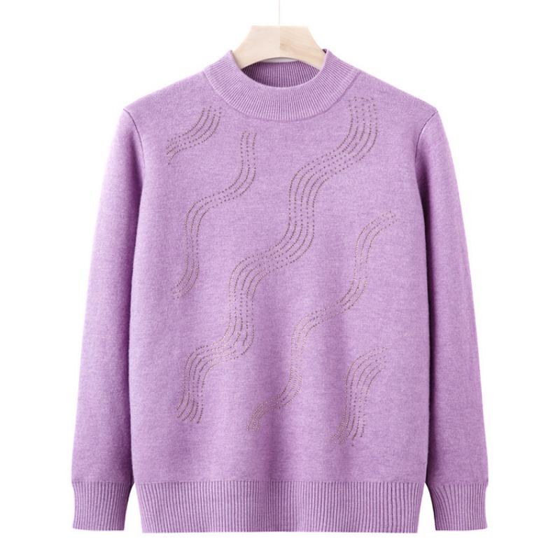 Mom Winter Clothes New Plush Thickened Sweater Year Old 0 Middle and Old Women's Bottoming Shirt Grandma Clothes