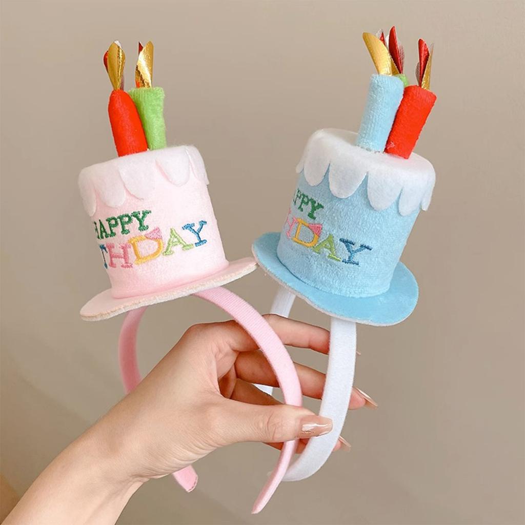 Colorful Cake Candle Headband For Women Girls Birthday Party Accessory