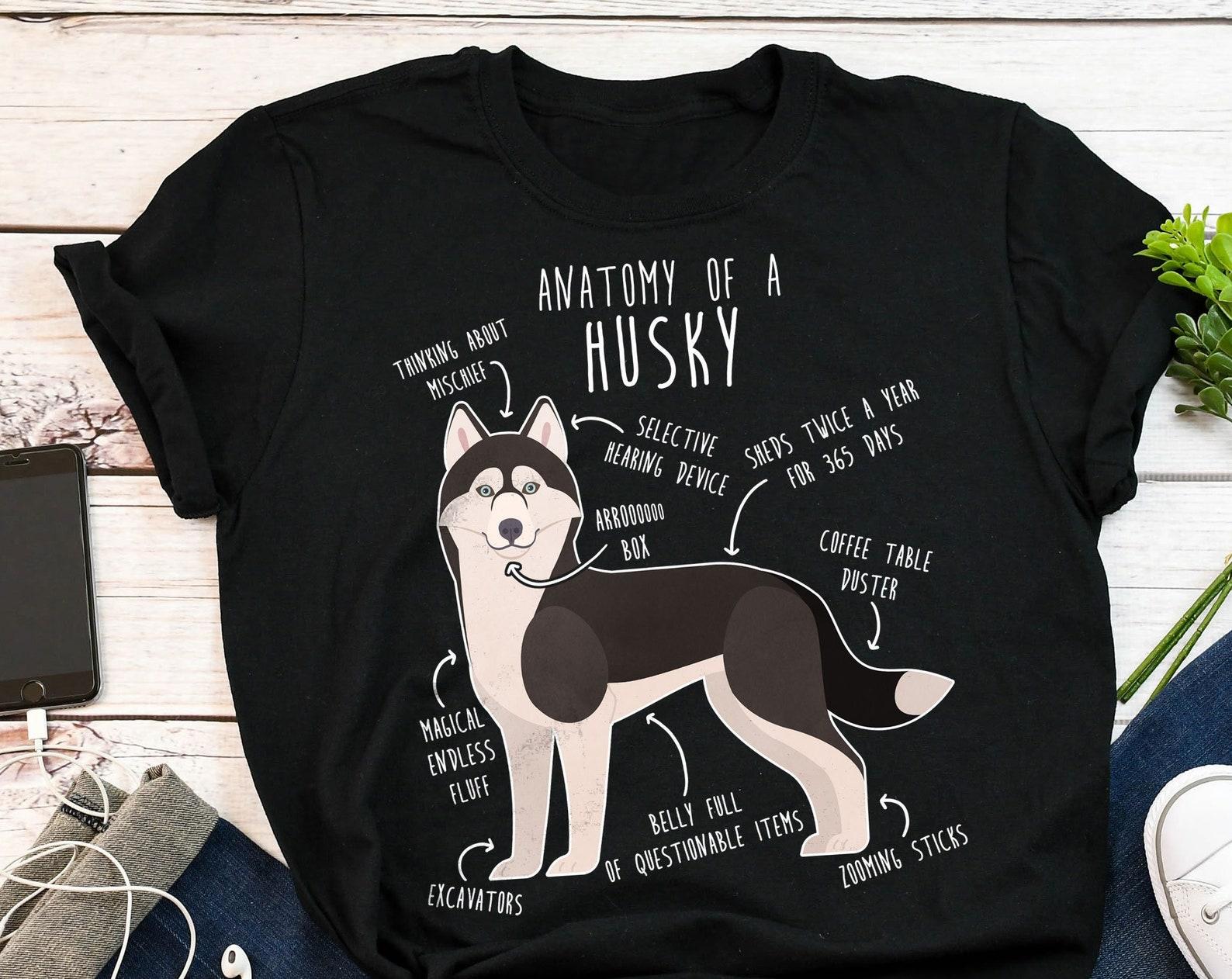 Black and White Husky Shirt,  , Pet Dog Lover Gift, Cute Siberian Husky T-shirt, Funny Husky Lover Tshirt, Furry Fandom, Mom, Dad 140
