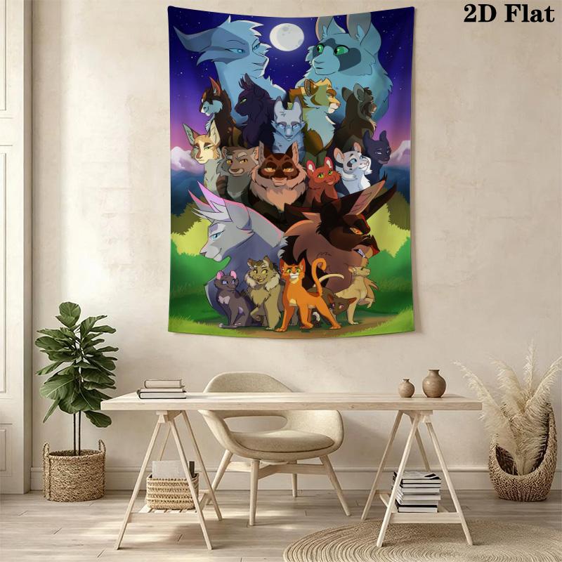Warrior Cats movie Pattern Home Decor Tapestry, Wall Hanging, Decorative RV Wall Cloth.XGT0914577