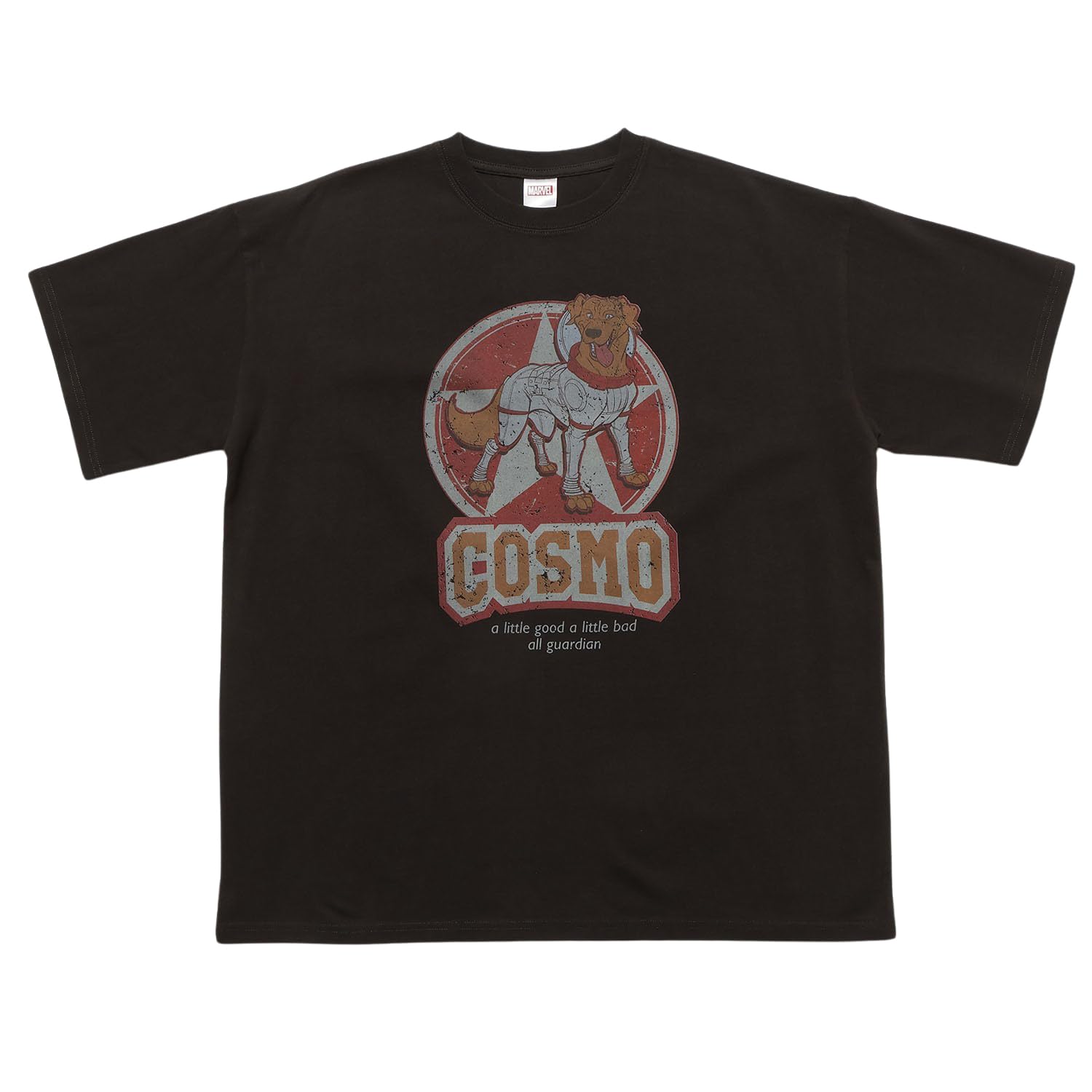 

[Small Planet] Marvel Pre-washed Short Sleeve T-Shirt, Guardians of the Galaxy Cosmo, One Size Fits All, Black
