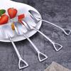 PACKOVE silver stainless steel fruit spoon portable small hanging loop creative spade-shaped shovel ideal cake pudding convenient afternoon tea set 4.