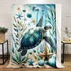 Sea Turtle Printed Blanket , Warm and Comfortable Throw Blanket Sofa Bed Sofa Camping Trip, the Best Gift.