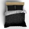 Luxury Black Pattern Decor Set Bedding Set with 1 Duvet Cover 2 Pillowcases Single Double King Queen, Gift