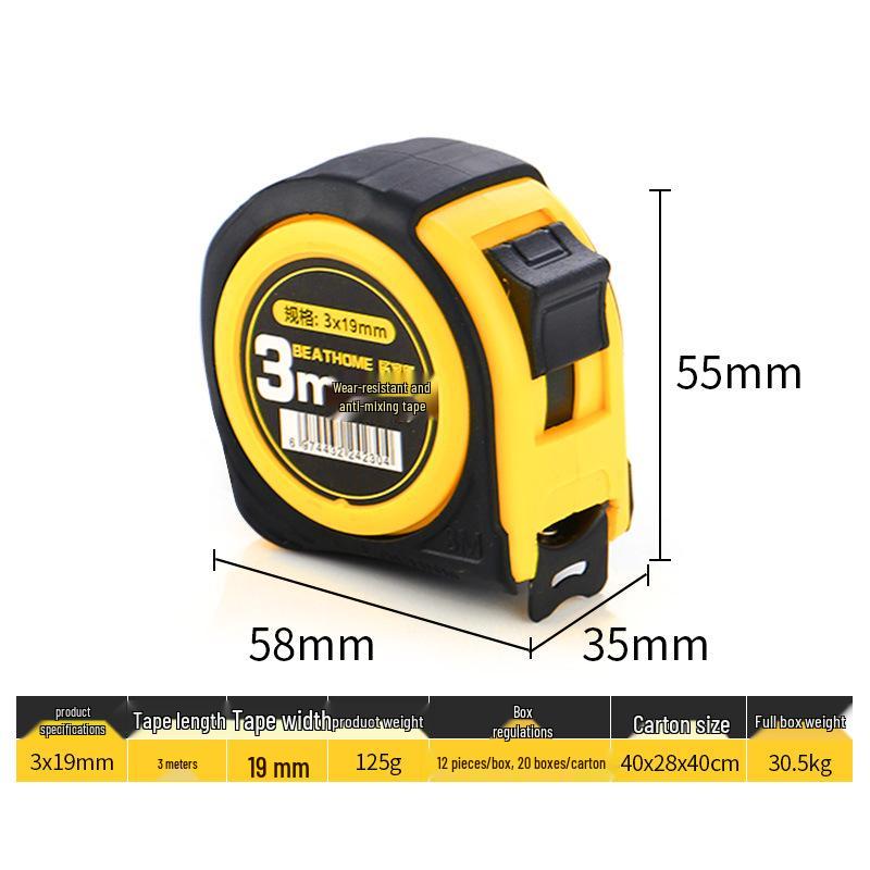 

Durable Rubberized Steel Tape Measure: 3m/5m/7.5m/10m