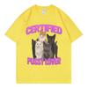 Certified Pussy Lover Funny Cat Meme Tshirt High Quality Fashion Short Sleeve Tshirts Unisex Women Casual Loose Cotton T Shirts