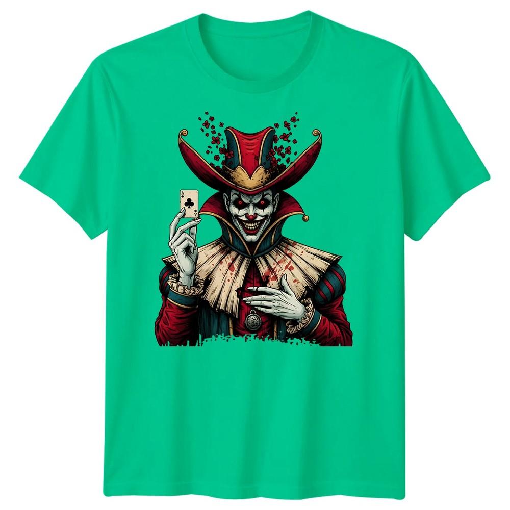 Jester Dark Clown Horror Unisexs Tshirt Ace Clubs Card