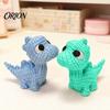 Dinosaur Figurine 3D Printed Figurine, Cute Mini Crochet Texture Dino Statue, Exquisite Carving Miniature Collectible Desktop Decoration for Kids Room
