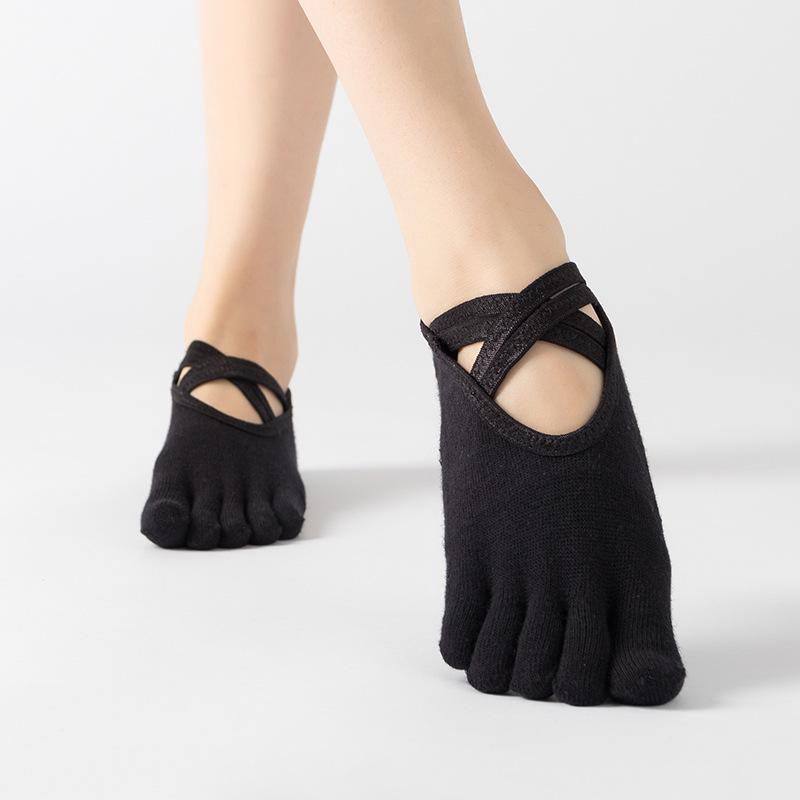 Women's Spring and Autumn Thickened Yoga and Fitness Floor Silicone Anti Slip Five Finger Socks