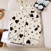 Love Heart Cloud Cotton Pajama Set: Long Sleeve, Long Pants, Turn-Down Collar Cardigan for Spring and Autumn - Multiple Styles Available