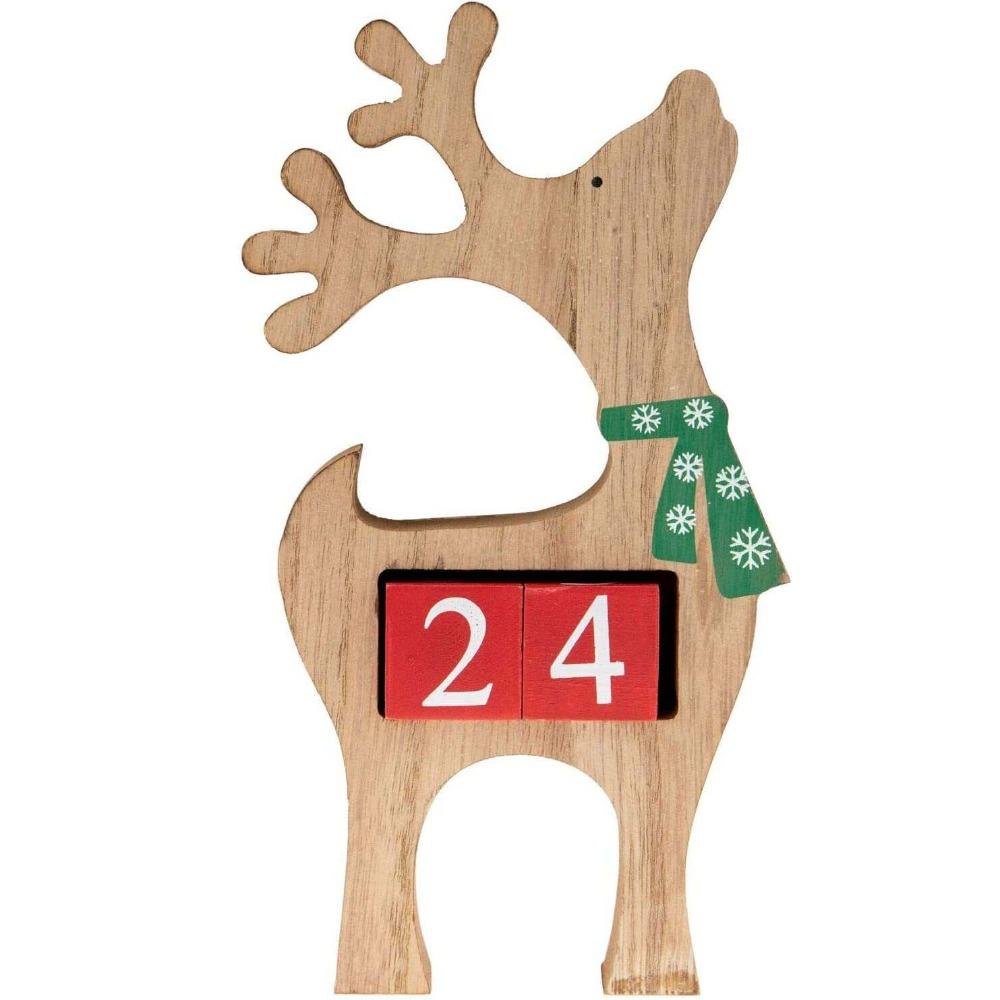 Wood Christmas Countdown Calendar DIY Christmas Desktop Ornaments Elk Advent Calendar  Navidad