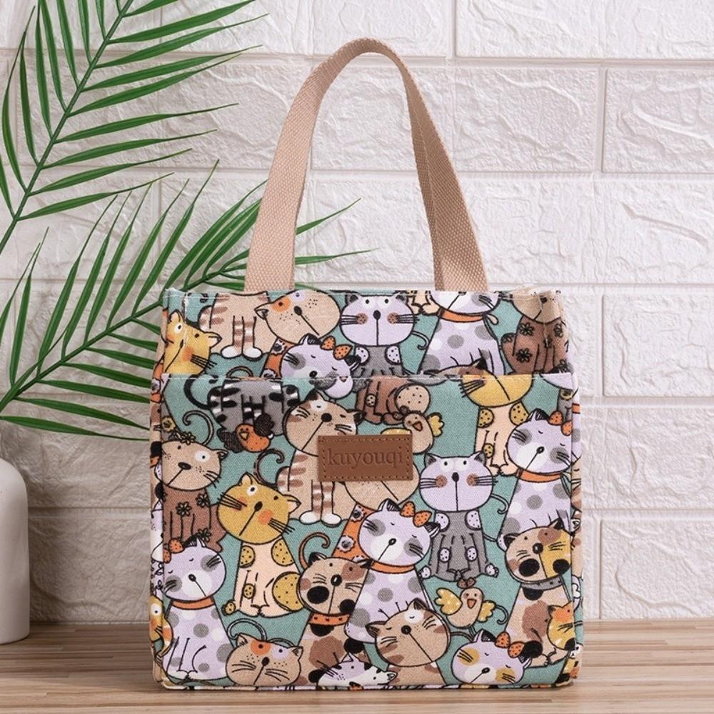 Bedrucktes Design Picknick-Lunchtaschen Isoliert Große Kapazität Lunchtasche Outdoor-Aktivitäten