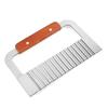 Stainless Steel Wave Knife Spike French Fries Cutter Creative Corrugated Noodle Knife Wooden Handle Potato Cutter