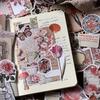200pcs Vintage Floral & Butterfly Stickers Set Mixed Color, Scrapbooking Embellishments for DIY Crafts, Journaling, Collage Albums