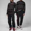 Jordan Essentials Holiday Logo Print Fleece-Lined Casual Long Sleeve Sweatshirt Men Tops Black FD7464-010