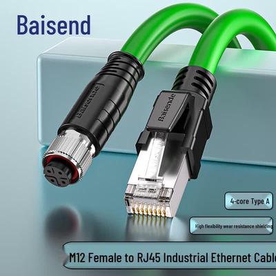 Basender Cat6A Shielded M12 To RJ45 Industrial Ethernet Cable