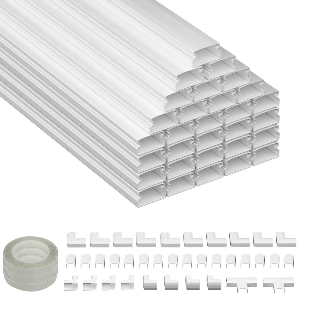 Cable Cover, Trim, Cable Hider, Cord Protector, Cable Cover, Easy Installation (White, 30-Pack, 401.50.9cm)