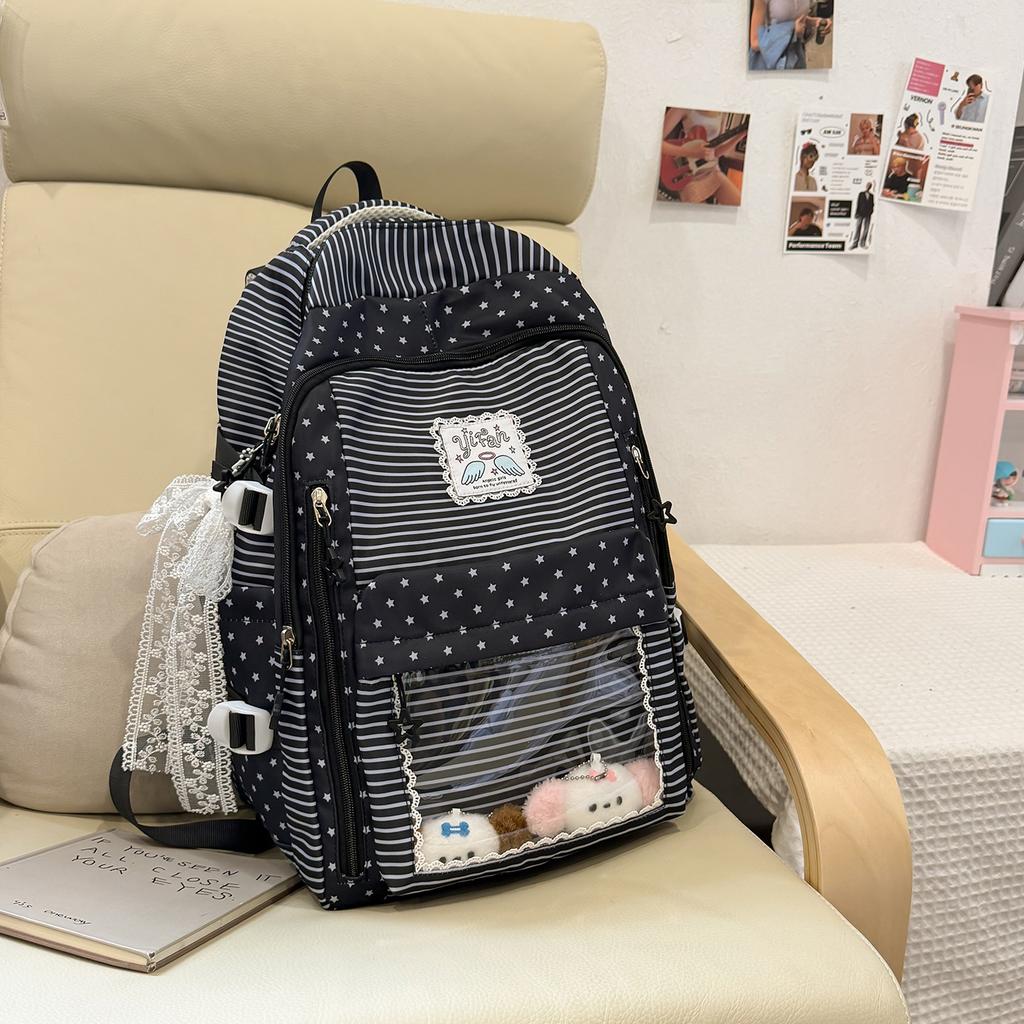 Schoolbag Korean version of the new transparent backpack schoolbag female college style high value ins style fashion large capacity student backpack