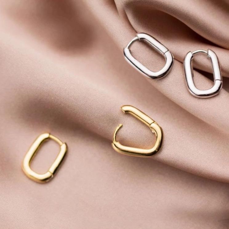 2023 French U-Shaped Geometric Circle Earrings: Fashionable Oval Design for Women