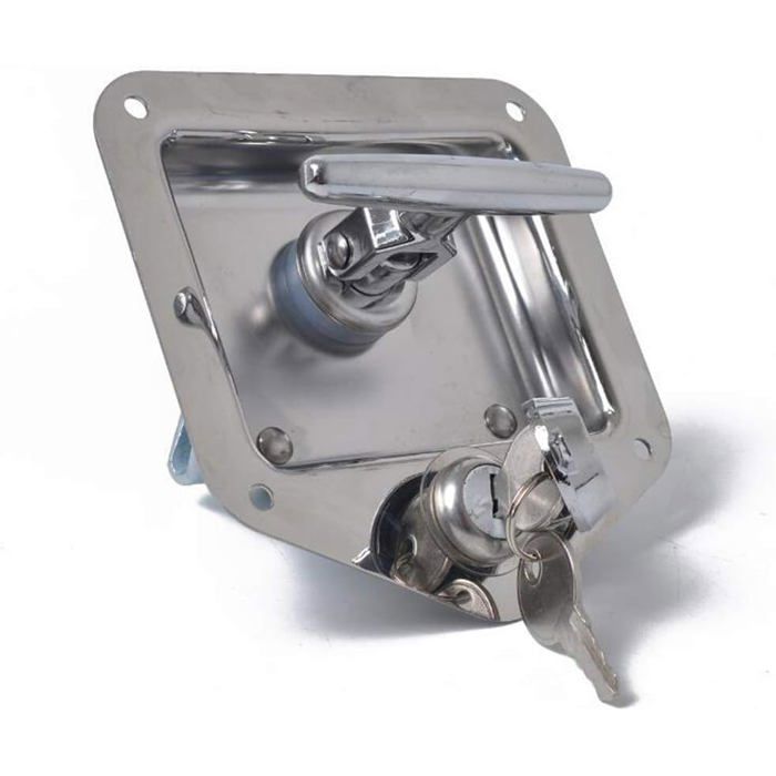 T Forme Acier Inoxydable Remorque RV Voyage Serrure Anti-vol Boîte À Outils Poignée Serrure de Porte pour Caravane Camion Camp Car