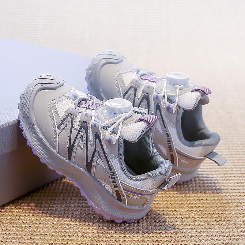 2025 Girls' & Boys' Mesh Dial Buckle Sports Shoes - Non-Slip, Soft Sole Trendy Trainers for Spring/Autumn