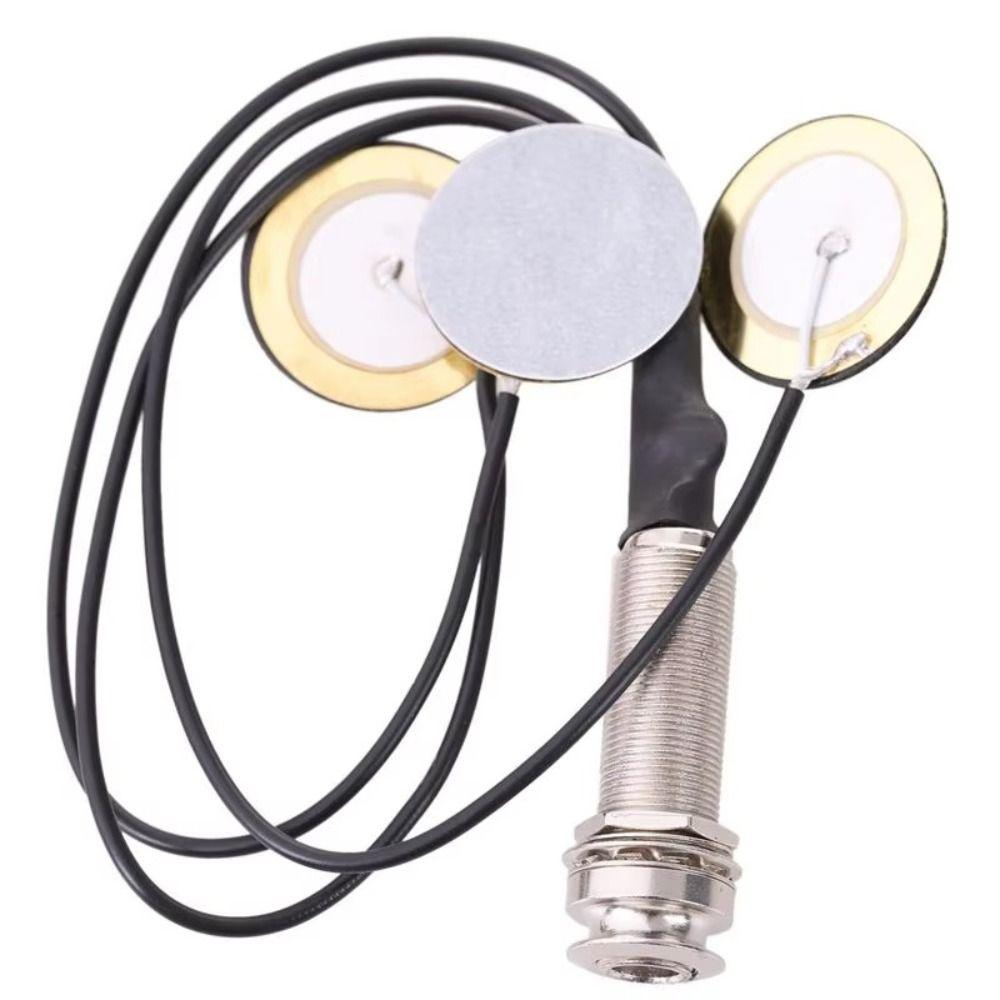 Piezo Contact Microphone Pickup 3-in-1 Metal Guitar Picks Guitar Parts Musical Instruments Pickups Guitar Violin Ukulele