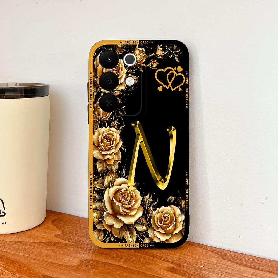 For Realme C85 Pro Phone Cover Flowers Name Letters Soft Liquid Silicone Full Protection Case For Realme C 85 Shockproof Housing