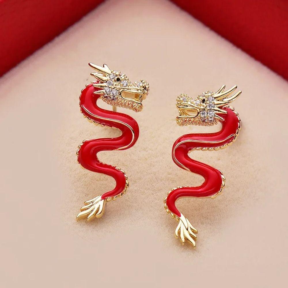 

Chinese Chinese Zodiac Earrings New Year Dragon Earrings Hot Earrings Women