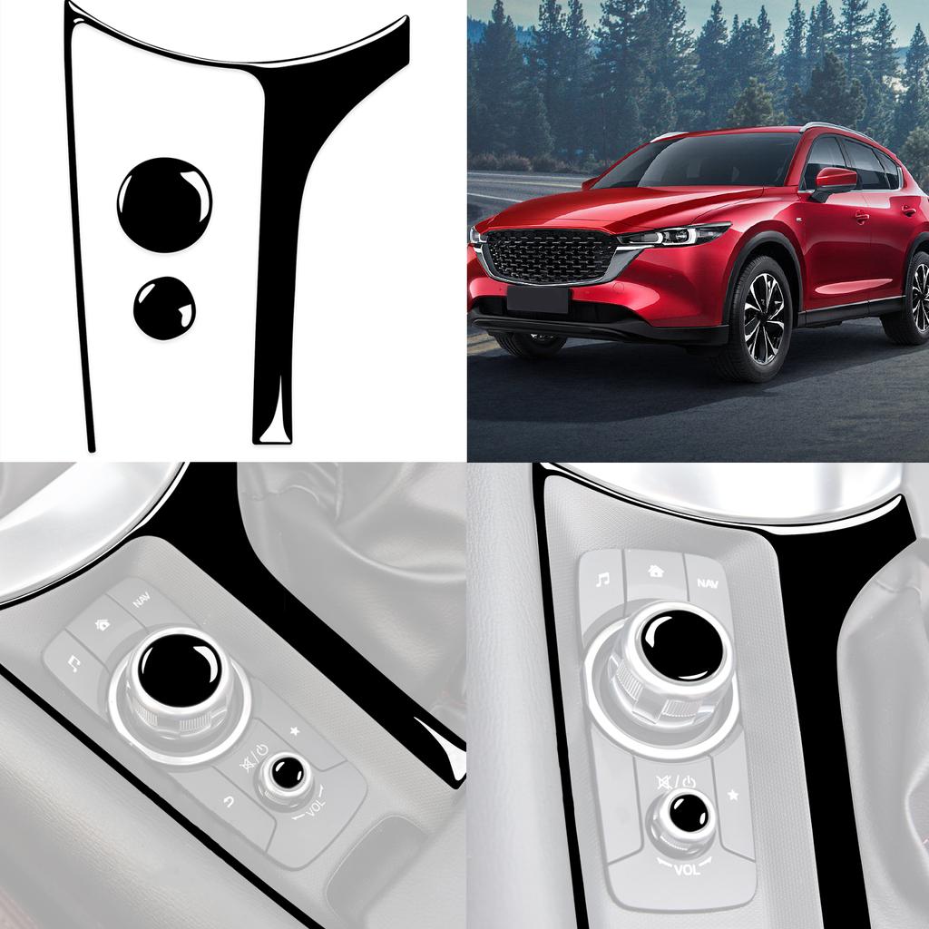 Per Mazda MX-5 MX5 2016- Accessori Pannello Pulsanti Surround Multimedia Interno Auto Adesivo di Finitura Nero Lucido