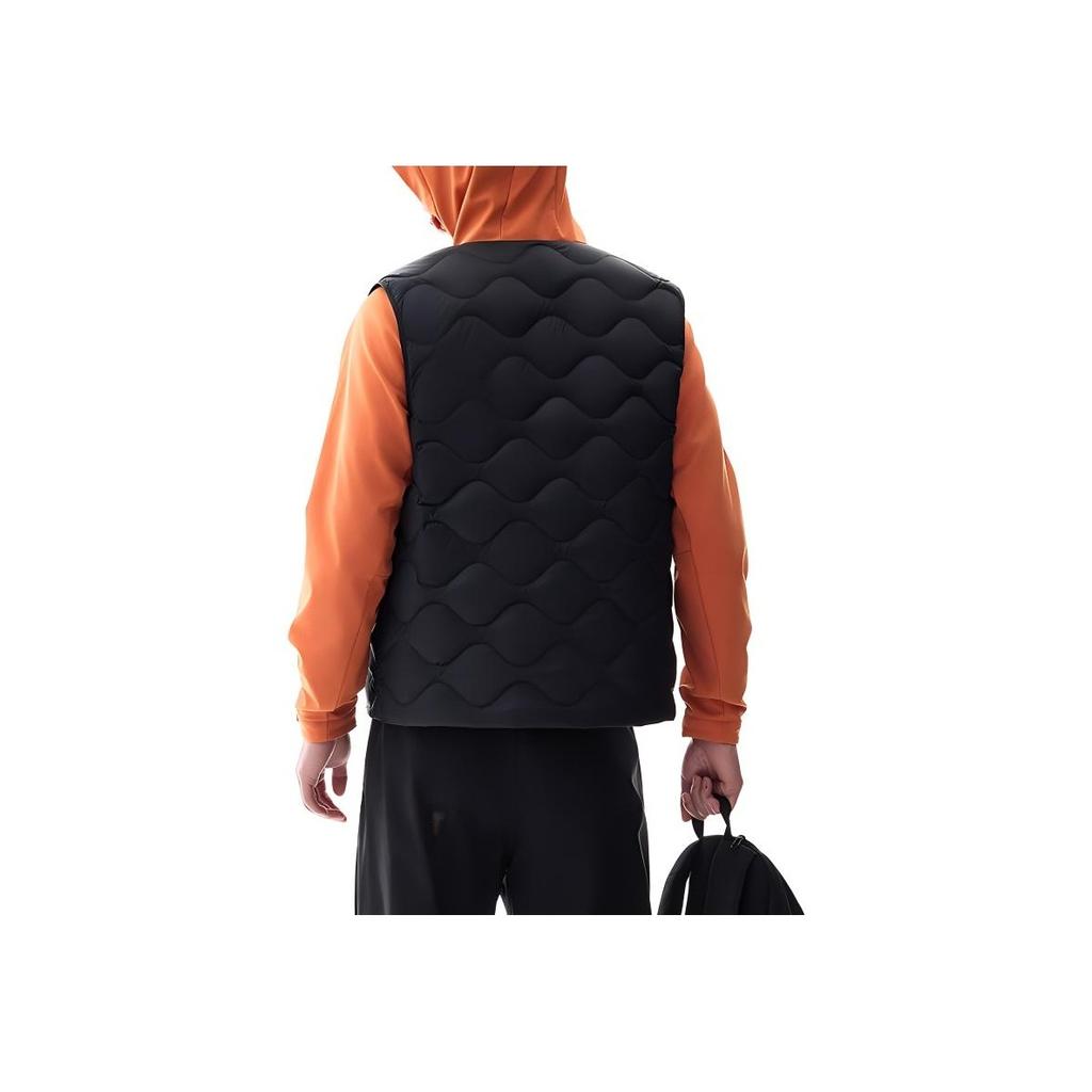 Anta Outdoor Series Plain Weave Solid Color Round Neck Single-Breasted Down Vest Men vest Basic-Black 952446905-3