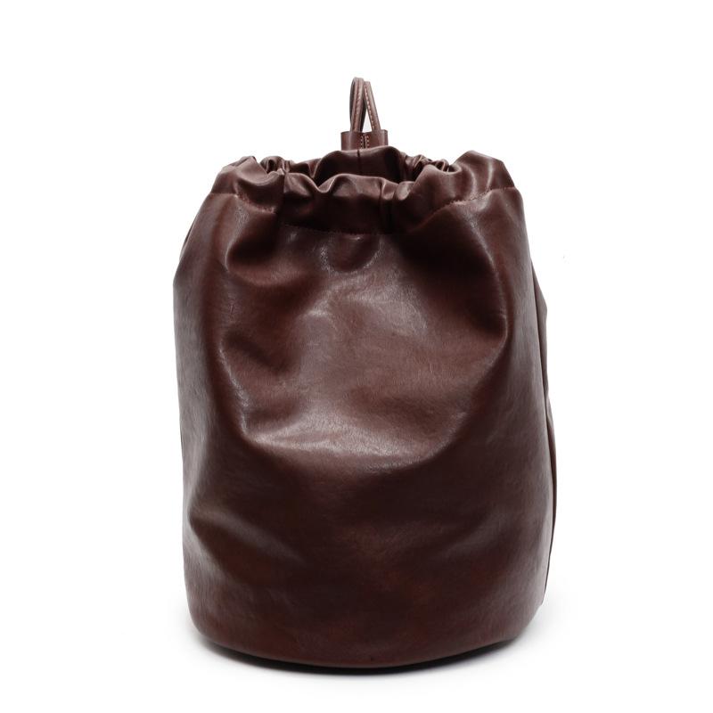 

Pu soft shoulder bag women s autumn and winter new fashion retro bucket bag casual large capacity backpack