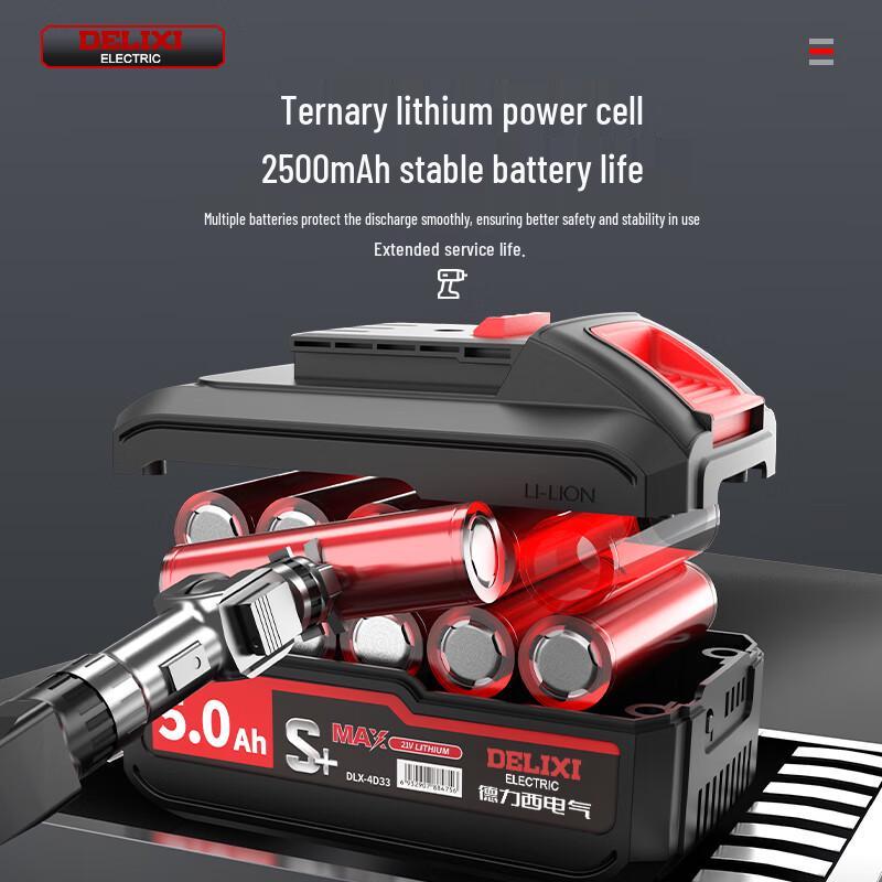 DELIXI ELECTRIC Brushless Cordless Multi-Function Drill & Screwdriver CN Plug (adapter Included)