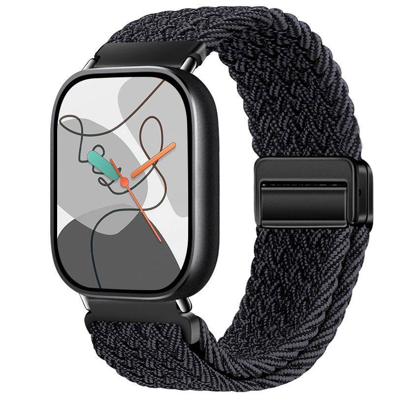 For Redmi Watch 6/5/4 XiaoMi Mi Band 8 Pro Quick Release Magnetic Woven Nylon Band Adjustable Breathable Sport Wristband
