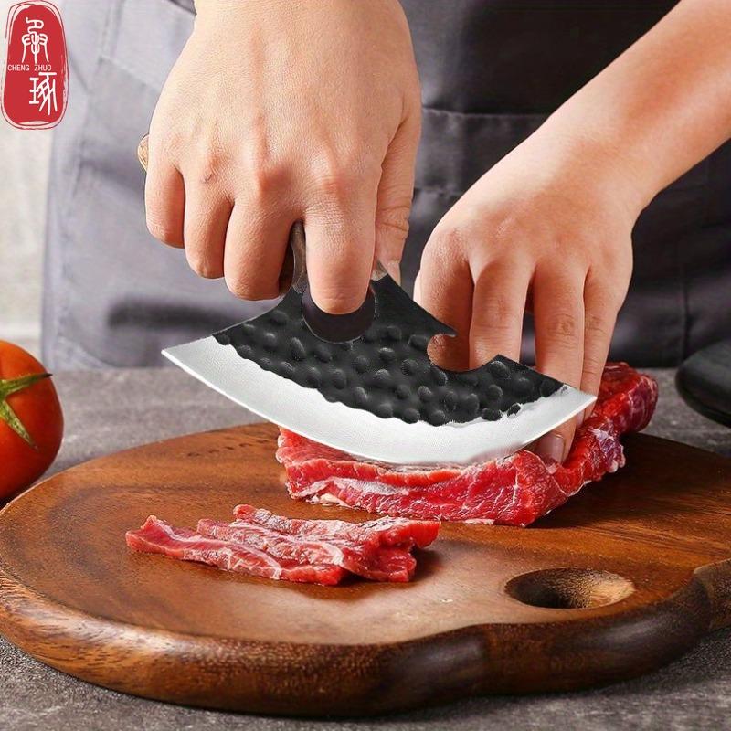 2PC Boning Knife and Mini Knife Sharp Kitchen Knife Stainless Steel Chef Knife Handmade Forged Knife Butcher Knife Wooden Handle
