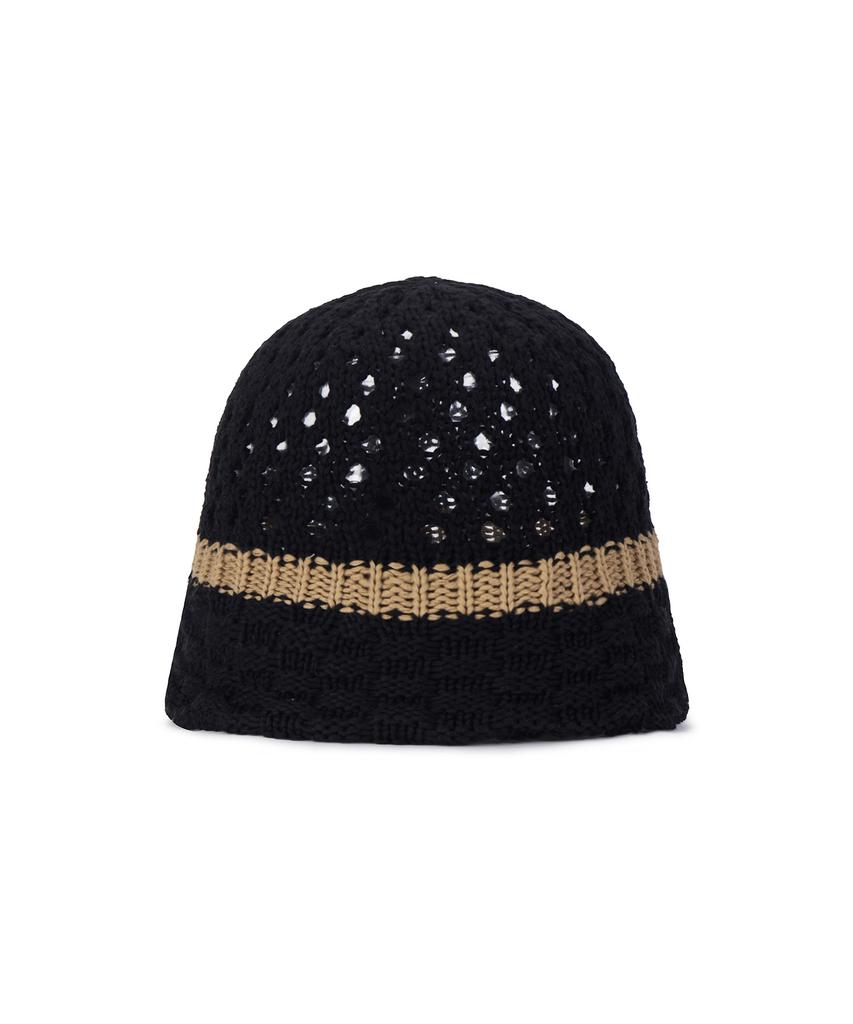 Bajal Vz Long Label Half Punching Bucket Hat Black