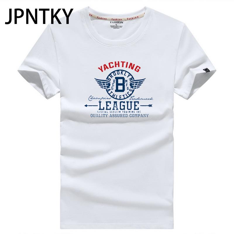 JPNTKY Хлопковая футболка с коротким рукавом, мужская модная свободная рубашка с коротким рукавом, напечатанная сострадательная рубашка S белый