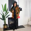 Chemise à Manches Longues Boutonnée Col Doux Style Camouflage Veste Chemise Ourlet Effiloché Blouse Camouflage pour Femmes