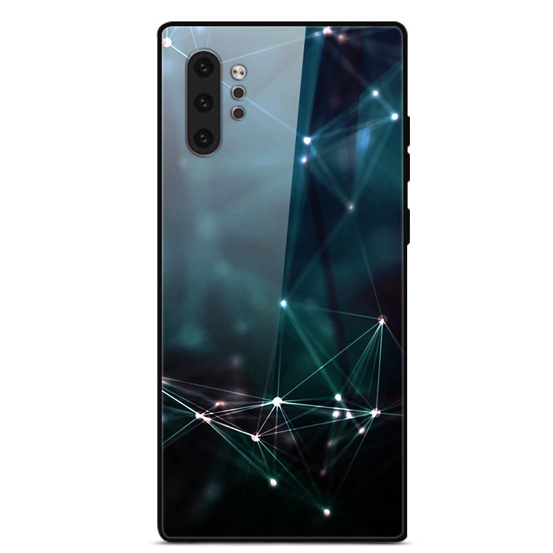 Phone Case For Samsung Galaxy Note 10 Plus Coque Tempered Glass Hard Back Cover For Samsung Note 10 Case Note10+ Funda Bumper