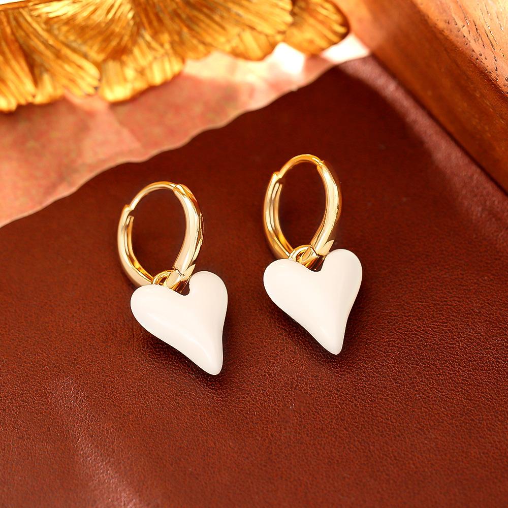 Romantic Heart Dangle Drop Earrings Vintage Aesthetic Detachable Earrings Luxury Chic Autumn Winter Jewelry Gift for Women