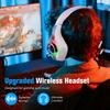 Wireless Gaming Hdset with 2.4GHz/ /Wired Modes, RGB Lighting Game Hdphones with Noise Canceling Mic, 7.1 Surround Sound, for PC, Game Console,