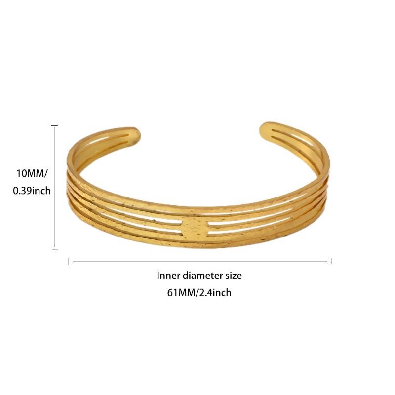 Bracelet jewelry stainless steel hollow line geometric bracelet women wide edge fashion personality exaggerated jewelry