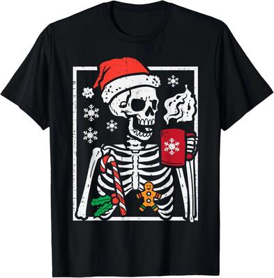 Christmas Skeleton Hot Chocolate Xmas Men Women T-Shirt