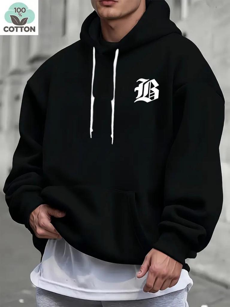 2025 hot selling autumn fashion men's letter printed soft and comfortable hooded sweatshirt outdoor urban casual clothing