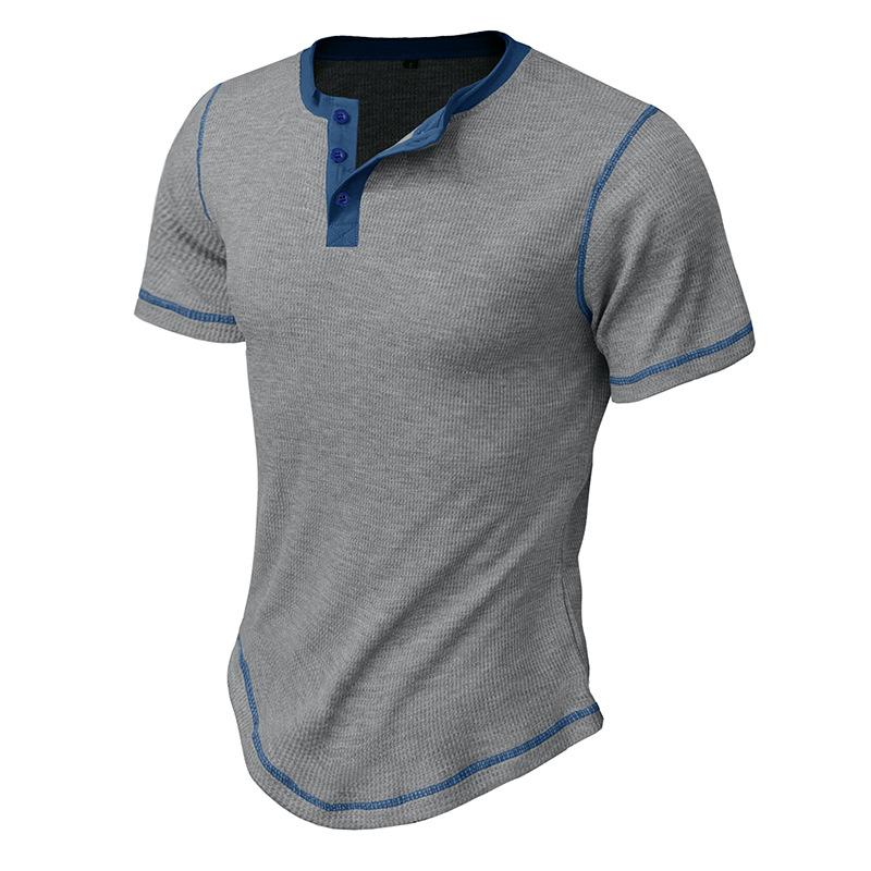 Men's Casual Slim Fit Henley Shirts Classic Button Short Sleeve T-Shirt Summer Basic Lightweight Tops Male Athletic Workout Moisture Wicking Tee Shirt