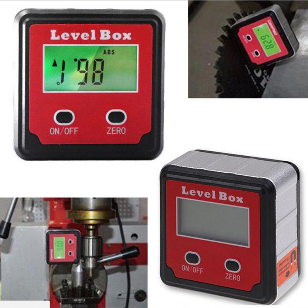Red Precision Digital Protractor Inclinometer Level Box Angle Finder Bevel Box with Magnet Base